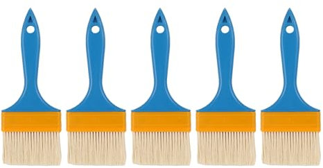 BQLZR Pincel plano con mango de plástico azul para pintor profesional de 3 pulgadas, paquete de 5