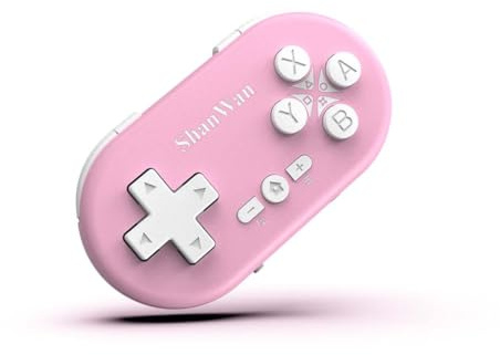 ShanWan Bluetooth-Gamepad, Mini-Wireless-Controller für Switch, Windows, Android, iOS und PS 4 (Rosa)