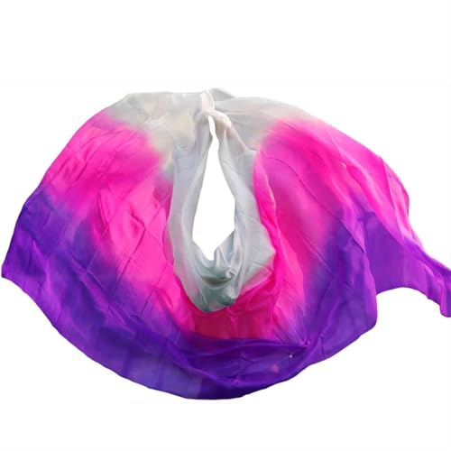 LPHFDCS Bauchtanzschleier Bauchtanzschal Seidenschleier Bauchtanzschleier Schals Damen Leichter handgeworfener Schal Schal Farbverlauf Seidenschleier Tanzperformance Bauchtanz-Schal(250x114cm)
