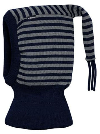 maximo MINI-Schlupfmütze, Zipfel Strick Ringel, doppelt, Windstopper Made in Germany Merino