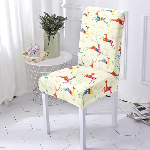 Stuhlhussen Grün Rot Stuhlüberzug Weich Spandex Stuhlhussen Schwingstühle Stuhlbezug Waschbar Stuhl überzug Abnehmbare Stuhlbezüge mit Gummiband Hussen für Stühle Stuhlhussen 6er Set