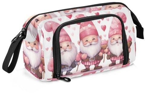 Mnsruu Federmäppchen mit großem Fassungsvermögen, drei rosa Zwerge, Stifteetui, Schreibwaren-Tasche, Schule, Uni, Büro, Organizer für Teenager, Erwachsene, Studenten, Drei rosa Zwerge, Einheitsgröße,