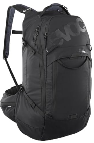 EVOC TRAIL PRO BLACKLINE 26 Protektorrucksack (leichter Rucksack mit Rückenprotektor, inkl. Trinkblasenfach, optimaler Sitz, L/XL), Schwarz