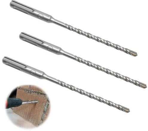 lyualma 3 Stück SDS Plus Bohrer 6mm x 160mm Steinbohrer Betonbohrer Hammerbohrer Professional Zubehör Bohrhammer zum Bohren in Stein, Beton, Naturstein