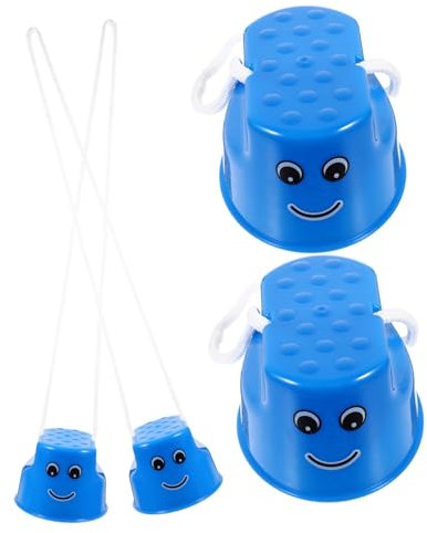 ibasenice Kinder Stelzen 4 Stück Kunststoff Balance Spielzeug Stepper Kindergarten Trainingsgerät Eltern Kind Interaktives Gleichgewicht Spielzeug Draußen