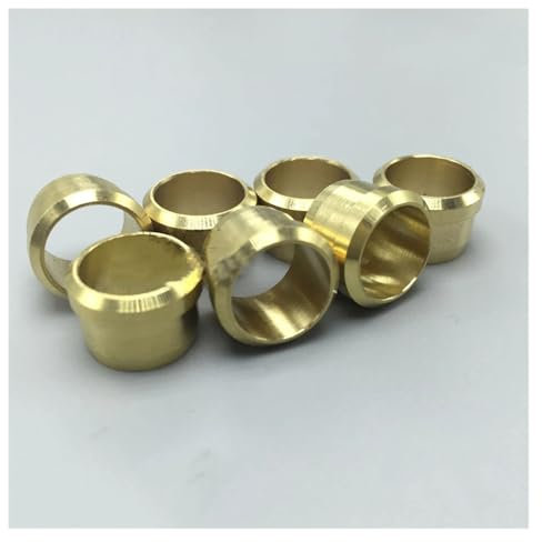 SSOPTMCB 5PCS 6mm 8mm 10mm 12mm 14mm 16mm Brass Ferrule Compression Sleeve Seal Ring Fit Tube Pipe Fitting(6mm L9mm)