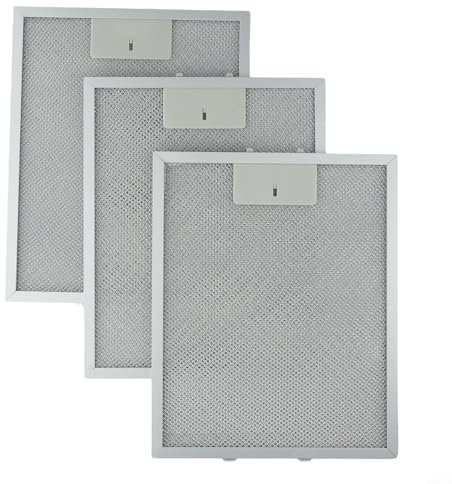 3 Stück Dunstabzugshaubenfilter, 5-lagiger Netz-Abluftfilter, Metallfettfilter, 310 x 250 mm Aluminium-Mesh-Dunstabzugshaube, Entlüftungsfilter, für Küchenabzugshaube