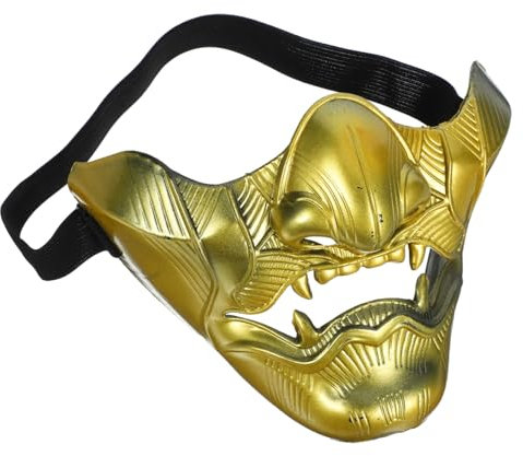 HEMOTON Masque De Sagesse Masque De Crâne Accessoires De De Fête Halloween Costume De Fantôme De Démon Cosplay s De Monstre Demi- Plastique Golden