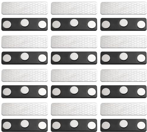 12 Pairs Magnetic Curtain Closure, Blackout Blind Accessory for Window Blinds Curtain Closure with Adhesive Magnets Clips with 3-Point Self-Adhesive Magnet for DIY ID Badge for Jacket Lapel Shirt