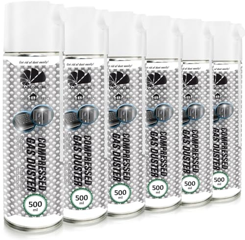 AABCOOLING Home&Office (6 x 500 ml) Dator Dammsugare - Rengöringsvakuum för elektronik, tangentbord, laptop och PC-underhåll, dammborttagningsspray för kontorsutrustning, K3​