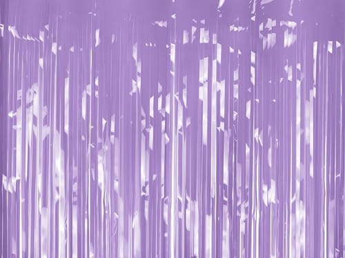 Lametta Rideau en aluminium, 100 x 200 cm, avec de longues franges, fond violet, pour séance photo, décoration de fête, discothèque et fête, violet
