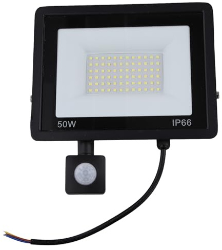 Pqahffowr Proyector LED con detector de movimiento 50 W, impermeable IP66, ideal para iluminación de calles, plazas y espacios exteriores.