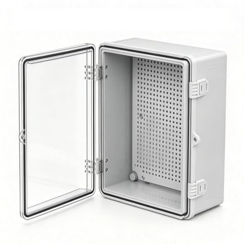 NEWFUN Boitier Electrique Etanche IP67, 300x200x170mm, Extérieur | Coffret Electrique Etanche •ABS • Accessoires de fixation inclus • Pour dérivation, commande, garage, cave & jardin