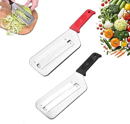 Cortador de juliana de doble hoja, cortador de juliana de doble hoja de acero inoxidable, cuchillo triturador de acero inoxidable, triturador de repollo, rallador de cocina, multifuncional para