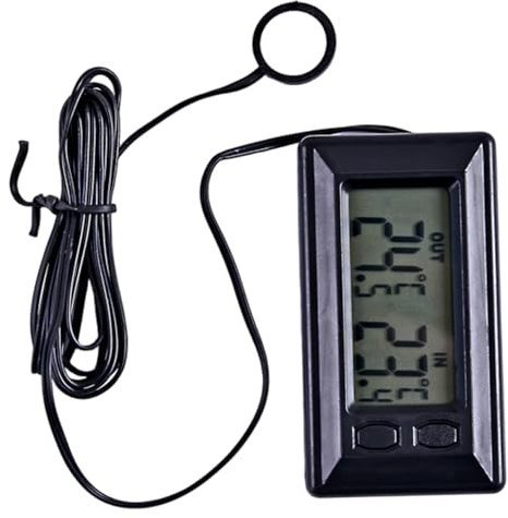 Thermomètre de voiture 2PCS, thermomètre numérique LCD intérieur et extérieur avec câble de 1, 5 m, jauge température extérieure pour la voiture.