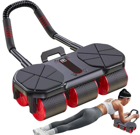 Bauchroller-Rad – Auto Rebound Fitness Trainer | Core Workout Equipment | Anfängerfreundliche Anti-Rutsch-Übungsausrüstung für Fitnessstudio, Zuhause, Reisen, Erwachsene, Frauen, Männer