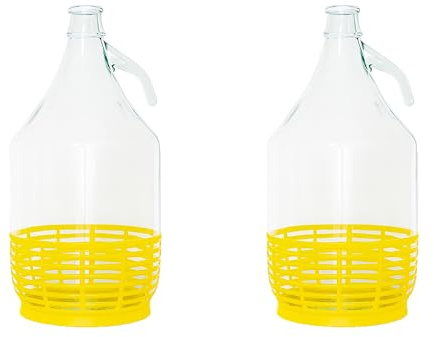 FERROELETTRA Damigiana Vetro 5 Litri - Bottiglione con Chiusura con Tappo a Pressione Ermetica - Dama per Olio - Contenitore Olio 5 Litri - Damigiane e Bottiglioni per Prodotti Alimentari (2)