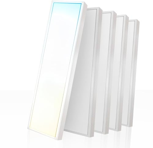 5x LED Anbaupanel 150x30cm 3000/4000/6000K 3CCT UGR19 Aufbaurahmen | 6400lm 40W Bürodeckenleuchte Aufputz Rasterleuchte Montagerahmen Deckenleuchte BLt