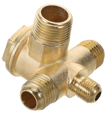 NIYANGLE Air Compressor Check Valve G3/8 Alloy 4-Way Threaded Pneumatic Tube Connector for Industrial and Home Compressor Parts
