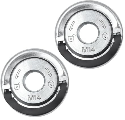 Oavie 2 Pack M14 Quick Release Nut for Angle Grinders, Tool-Free Self-Locking Flange Nut, Durable Steel Clamping Nut Replacement for Grinding and Cutting Discs Accessories