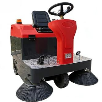 Spazzatrice industriale per pavimenti con larghezza di 2050 mm, azionamento elettrico da 48 V e tramoggia per rifiuti da 180 litri, per servizi comunali, pavimenti di fabbriche e gestione della