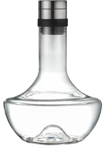 Toyvian Carafe à Vin en Verre Soufflé la Main 1000 Ml, Forme Incurvée Facile à Saisir, Verseur Anti-glisse pour Aération Rapide du Vin