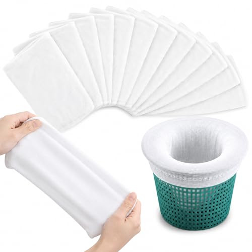 GZXGMY Chaussettes Skimmer Piscine Chaussette Filtre Piscine pour Panier Skimmer Lot de 20 Maille Ultra-Fine Nylon Élastique Lavable Réutilisable pour Feuilles Débris Cheveux