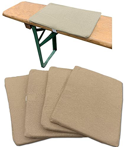 JEMIDI Cojines para Bancos de Cerveza - Juego 4X cojín Individual para Banco Alargado de jardín sillas duras - Almohadas Acolchadas 35 x 24 x 1,5 cm