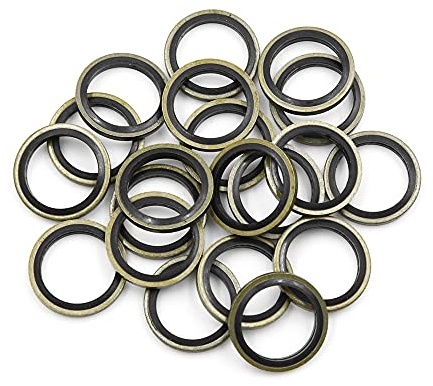 sourcing map 20 STK Motoröl-Ablassschrauben Dichtringe 16x22mm Für Auto | Innendurchmesser 16mm, Außendurchmesser 22mm, Dicke 2mm, Ölwechsel, Universell