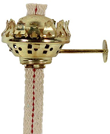 Brenner Messing mit Docht 11 mm breit, für Petroleumlampen TUBUS, KUBUS, WOOD, SQUARE