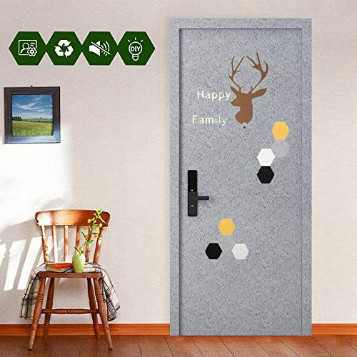SODKK Autocollants de Porte 5mm Épaisseur Panneaux Insonorisants Acoustique d'isolation Amovible pour Décoration Maison, Gris Clair Wapiti
