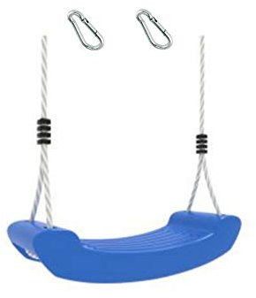 h2i Schaukel aus Kunststoff für Kinder und Kleinkinder | Wetterfester Schaukelsitz Indoor & Outdoor | Höhenverstellbare Seile | Outdoor-Spielzeug für Jungen & Mädchen | blau