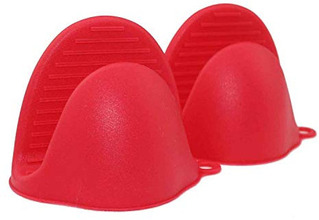 Guanti da forno in silicone per uso istantaneo in pentola o in cucina come portautensili o portabottiglie I supporti per guanti possono essere usati quando si cucina su una griglia (rosso, 2pcs/set)