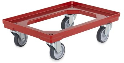 Stabiler Transportroller für Kisten/Eurobehälter | 60x40 cm mit 4 Lenkrollen | Eurobehälter Rolly | Transporthilfe für Stapelboxen oder Kisten | Kistenroller