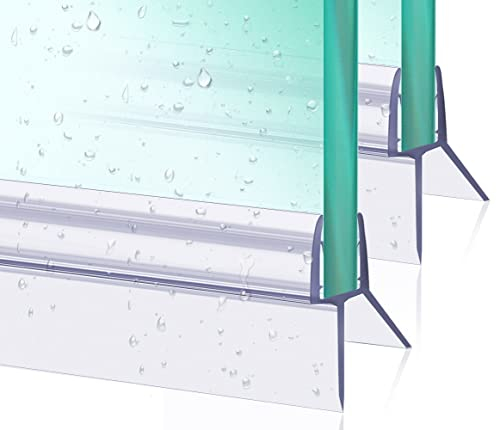 lohey 2 Pack 80cm Shower Screen Seal Strip for 4-6mm Glass, Adjustable Thickness Shower Door Seal Strip Covers Up to 10-20mm Gap for Bath Curved Cubicle Quadrant
