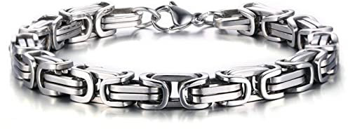 Gualiy Armbander Herren, Titan Silver Weave Kettenarmband für Herren, Stil-1