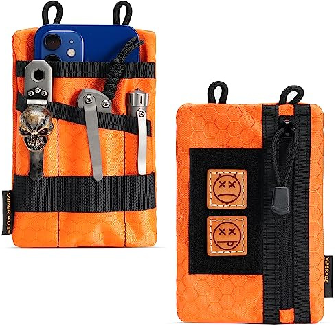 VIPERADE VE1-P EDC Pocket Organizer Men, EDC Pouch Organizer Tool Pouch with 5 Tool Storage for Flashlight, Pocket Knife, Tactical Pen, Mini Gear