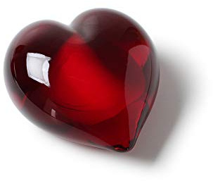 Ca D Oro Mother’s Day Small Red Glass Heart Paperweight – Hand Blown Murano-Style Glass Heart Ornament, Handmade Art Gift for Mom, Home Decor, Expressing Love for Mothers