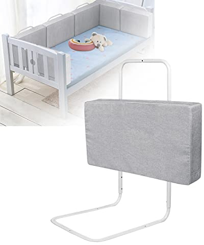 YARDIN Kinderbettgitter Bettschutzgitter 120cm,Absturzsicherung Bettgitter für Kinder,Höhenverstellbar 40-60cm Bettgitter,(Leinen Grau)