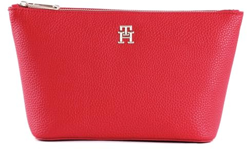 Tommy Hilfiger Damen Kulturbeutel TH Emblem Washbag Klein, Rot (Fireworks Red), Einheitsgröße