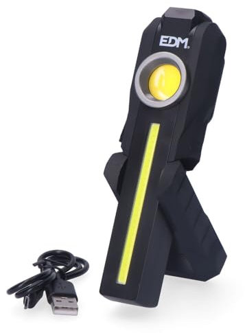 LINTERNA LED COB REDONDA 200lm + COB FRONTAL 200lm + SPOT SUPERIOR 50lm EDM