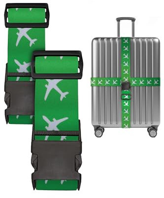 Wenter.S Koffergurte – Auffälliges Kofferband grün mit Motiv verfügbar, passend für alle Koffer