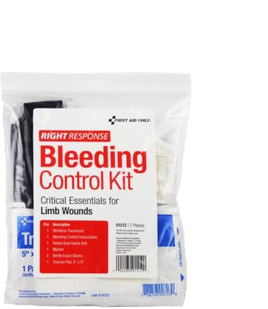 First Aid Only 91512 Critical Essentials Bleeding Control Kit for Limb Wounds, 7 Pieces