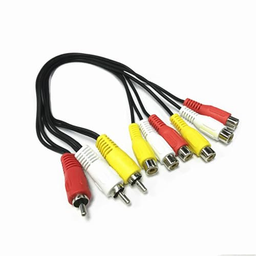 QYAJS Cavo splitter RCA Splitter da 3 jack maschio a 6 spine femmina splitter cavi audio video splitter adattatore cavi di uscita cavo
