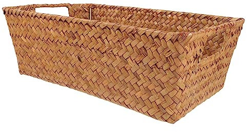 Ciieeo Desktop Storage Basket Woven Rectangle Basket for Storage for Organizing Remote Controls and Items Your Tea Table Desk in Home Hotel