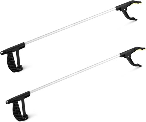 2 Pack Litter Picker Ergonomic Long Reach Handle 30 Inch (75cm) Garden Tool, Magnetic Pick Up Durable & Sturdy for Picking Rubbish, Weeds, Leaves, Gardening, Elderly & Disabled Multi-use Tool