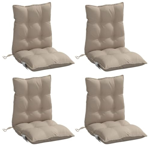 vidaXL Niedriglehner-Auflagen 4 STK. Taupe Oxford-Gewebe