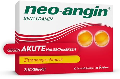 neo-angin® Benzydamin | Gegen akute Halsschmerzen | Zitrone | 2x 40 St | Bekämpft die Entzündung im Mund und Rachen, nimmt akut den Schmerz, hält stundenlang, lindert Schluckbeschwerden