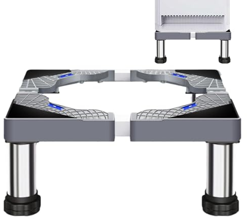Base De Nevera, Lavadora Ajustable, 60x60x2 0cm Soporte De Lavadora, Acero Inoxidable Soporte De Lavadora,Soporte De Lavadora Ajustable, Para Electrodomésticos, Refrigerador