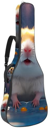 Gitarrentasche, wasserdichte Gigbag für 40/41/42 Zoll Akustikgitarre mit Zubehörfach, Schutzschicht, Lovely Hamster schwimmt unter Wasser, Mehrfarbig Nr. 03, 42.9x16.9x4.7 in, Gitarrentasche